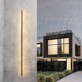 Modern Minimalist Black LED Linear Outdoor Wall Lamp