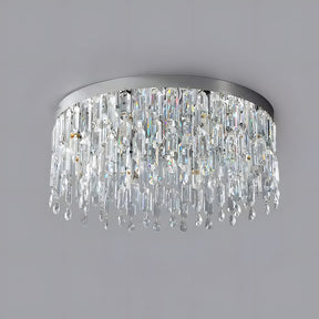Luxury Gold Crystal Flush Mount Ceiling Light for Living Room