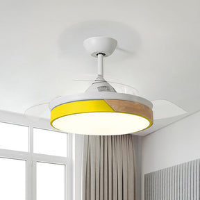 Acrylic Macaron Restaurant Simple Ceiling Fan With Light