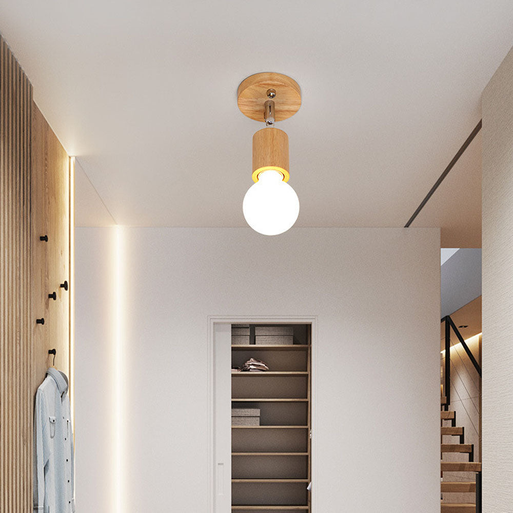 Nordic Rotate Spotlight Wood Light Track Lighting