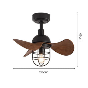 Cute Contemporary Dark Walnut Ceiling Fans With Lighting