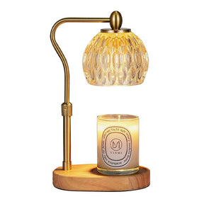 Contemporary Glass Gold Bedroom Warming Candle Lamp