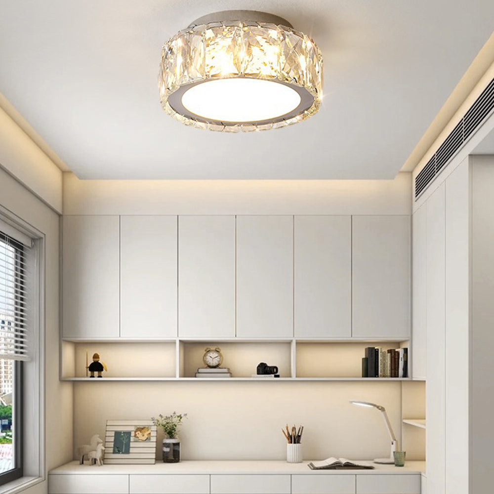 Luxury Crystal LED Flush Mount Hallway Ceiling Light