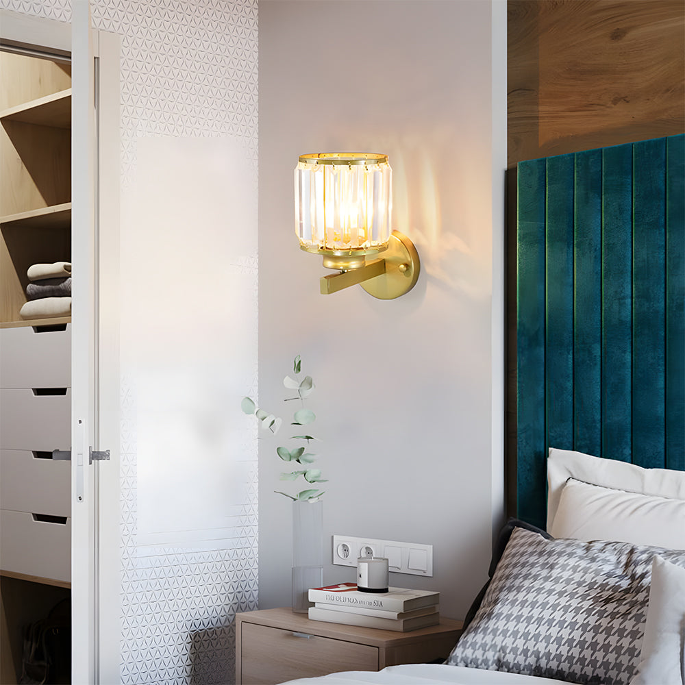 Retro Wall Lamp Glass Shade for Bedroom Bedside