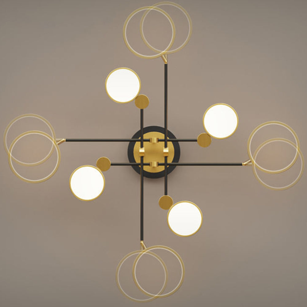 Multi Rings LED Gold and Black Bedroom Ceiling Light