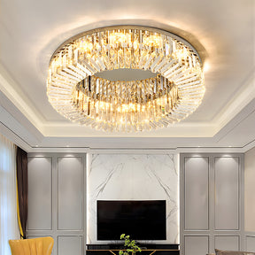 Modern Crystal Flush Mount Ceiling Light Ring Chandelier for Living Room