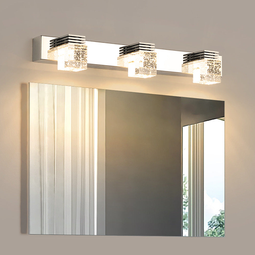 Simple crystal Square Mirror Bathroom Wall Lighting