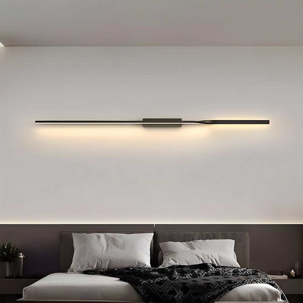 Modern Linear Black LED Wall Lamp for Living Room Bedroom