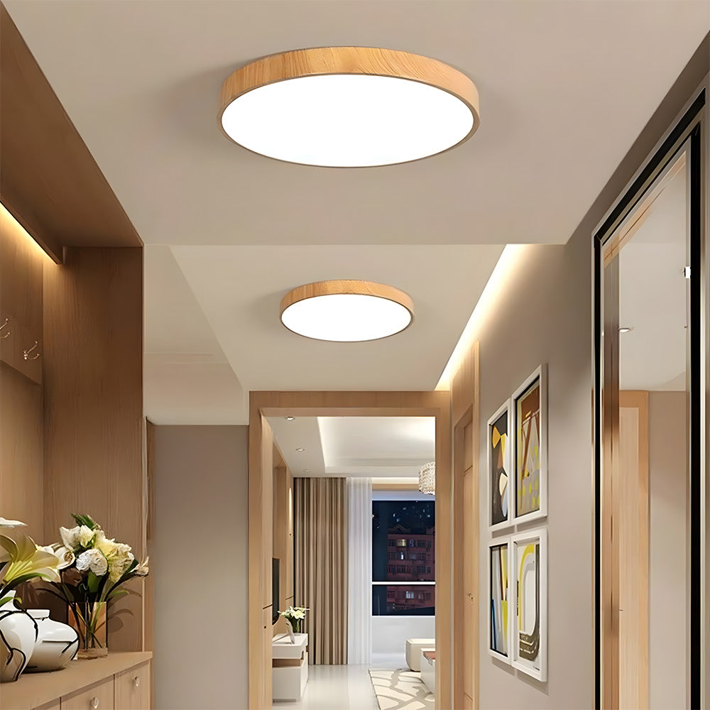 Modern Contemporary LED Lumianaire Wood Ceiling Light for Hallway Living Room