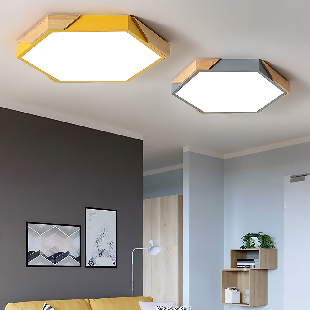 Modern Flush Mount Hexagonal LED Ceiling Lights for Hallway