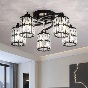 Modern Crystal Ceiling Light Chandeliers, Semi Flush Ceiling Lights for Hallway Living Room
