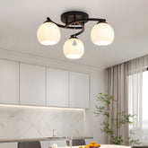 Contemporary Globe Glass Semi-Flush Mount Ceiling Light