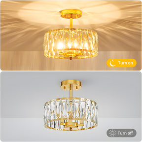Crystal Semi Flush Mount Ceiling Light Fixture