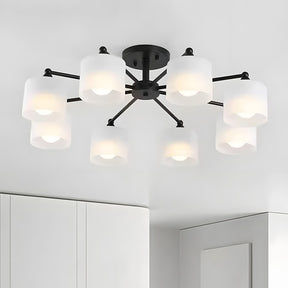 Industrial Semi Flush Frosted Glass Ceiling Lights for Dininng Room