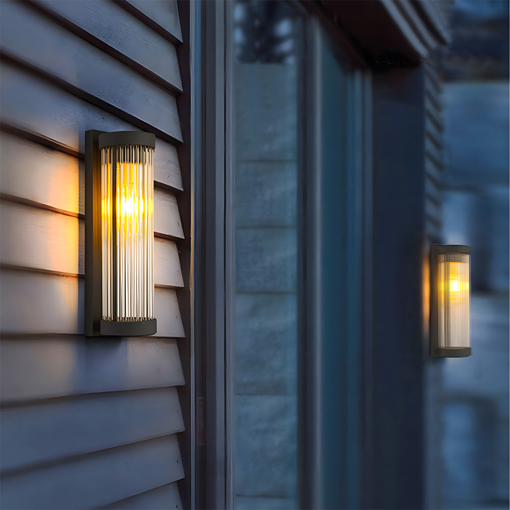 Cylindrical Glass Outdoor Wall Lights for Outdoor