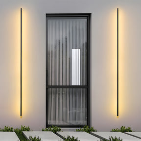 Modern Minimalist Black LED Linear Outdoor Wall Lamp