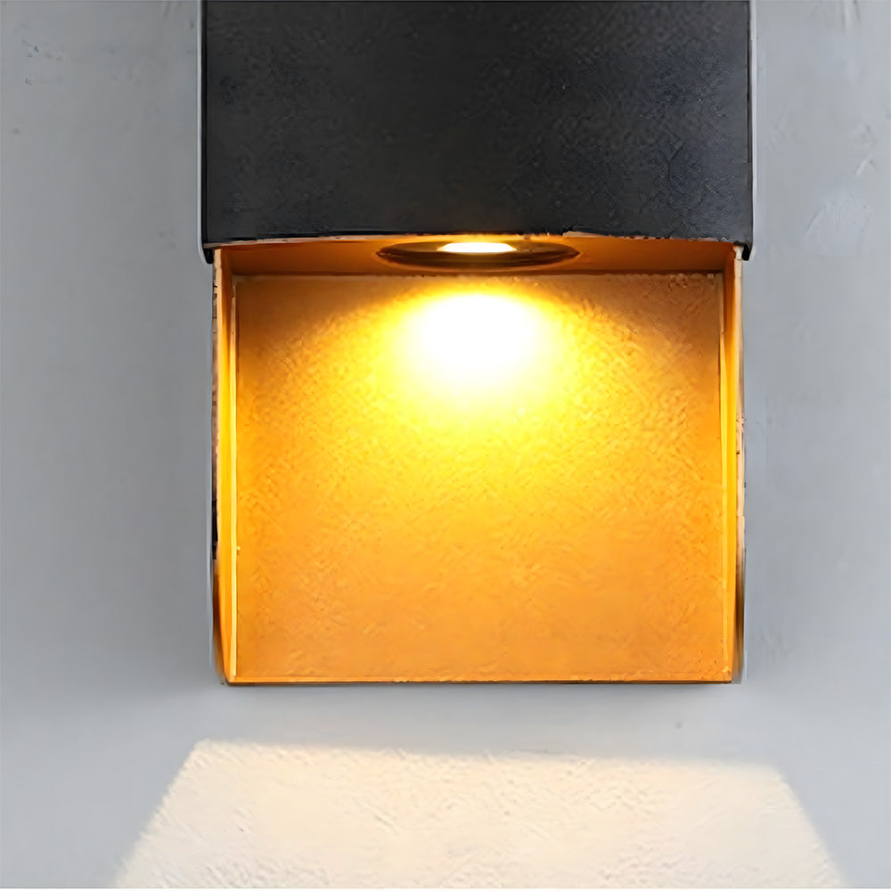 Geometric Rectangular Aluminium Outdoor Wall Lights for Hallway