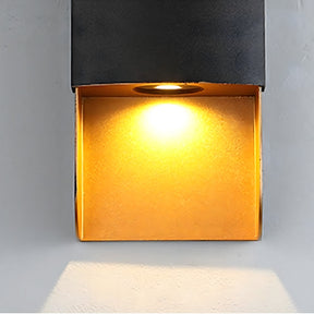 Geometric Rectangular Aluminium Outdoor Wall Lights for Hallway