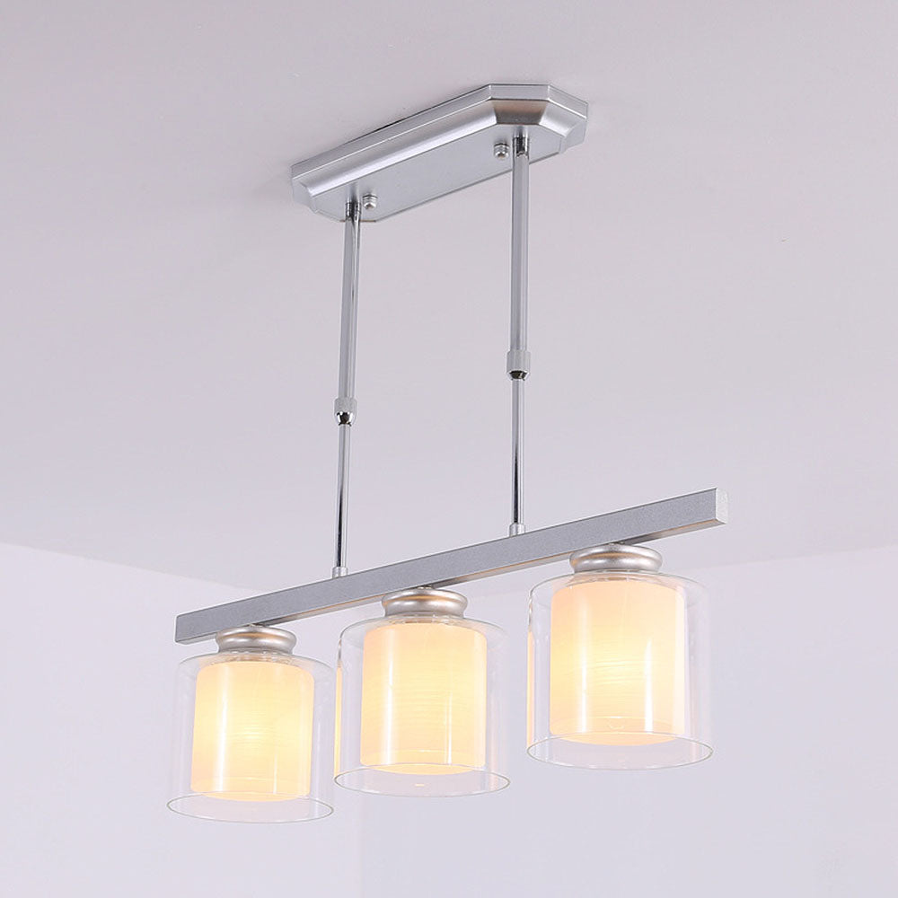 Modern Glass Kitchen Island Adjustable Height Ceiling Lights