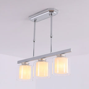 Modern Glass Kitchen Island Adjustable Height Ceiling Lights