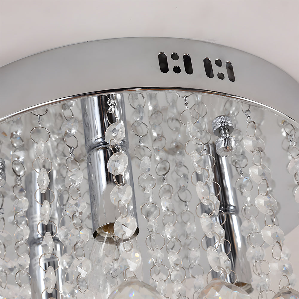 Crystal Chandelier Ceiling Light for Living Room in Silver