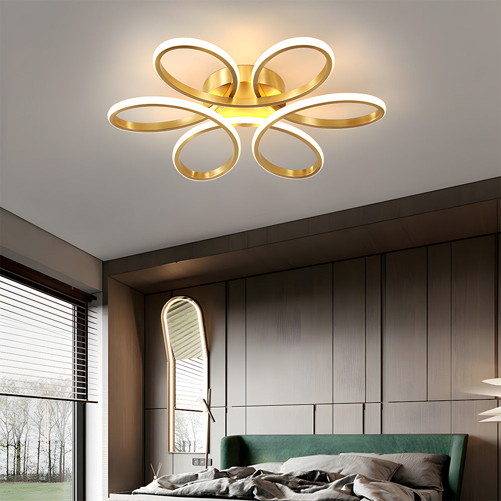 Minimalist Petal Metal LED Living Room Ceiling Light