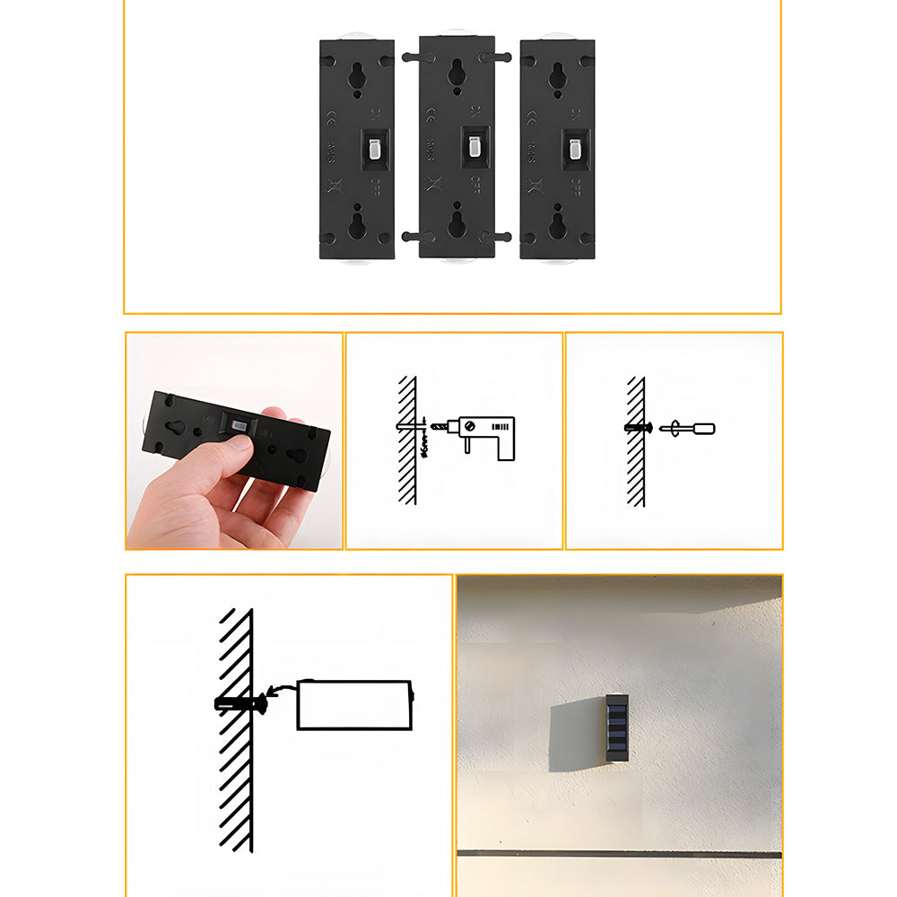 Up and down IP65 Solar LED Outdoor Wall Lights for Entryway