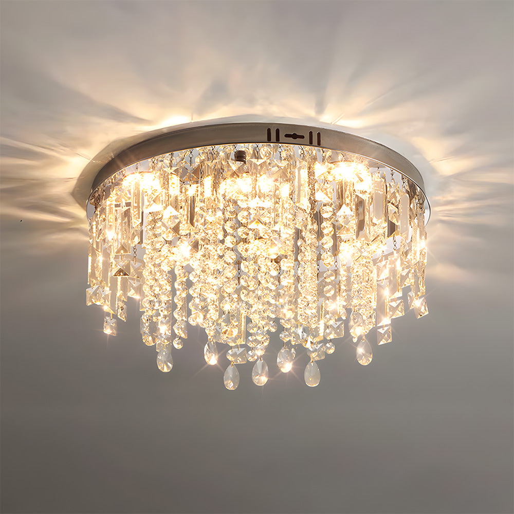 Modern Glam Crystal LED Ceiling Lights for Dining Room Lounge