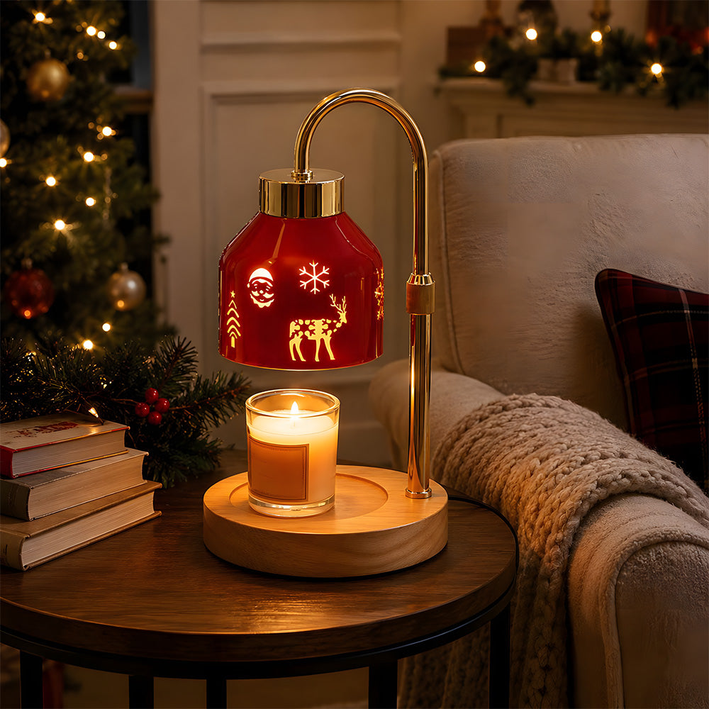 Creative Dimmable Wooden Iron Christmas Candle Lamp for Bedroom