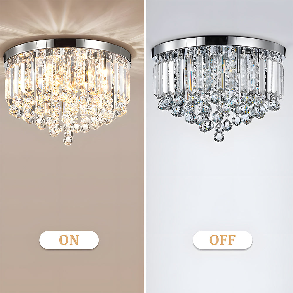 Modern Crystal Droplets Flush Crystal Ceiling Lights