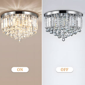 Modern Crystal Droplets Flush Crystal Ceiling Lights