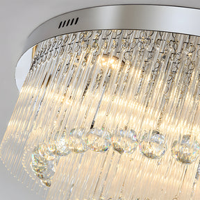 Modern Round Chrome Crystal LED Flush Ceiling Lights