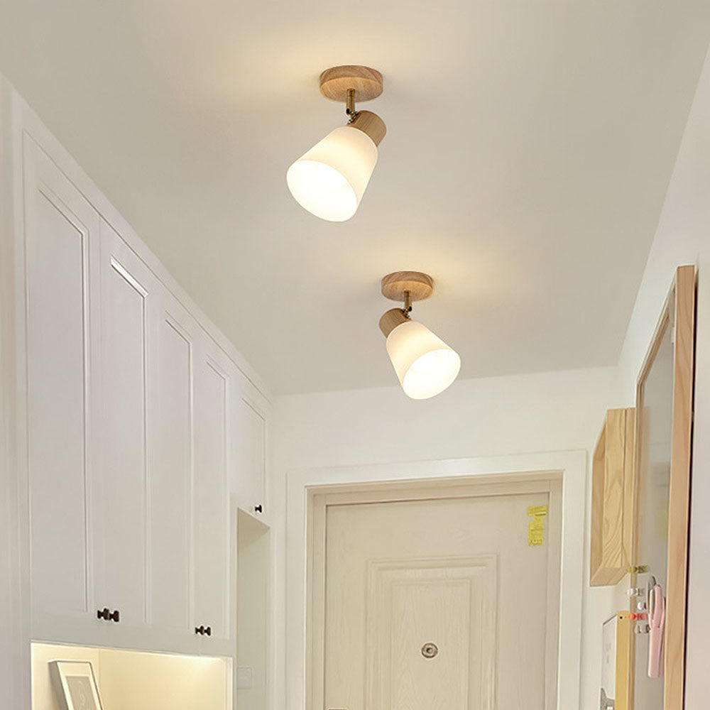 Modern Rotatable Wood Minimalism Decor Track Lighting For Hallway