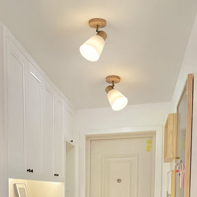 Modern Rotatable Wood Minimal Decor Track Lighting For Hallway