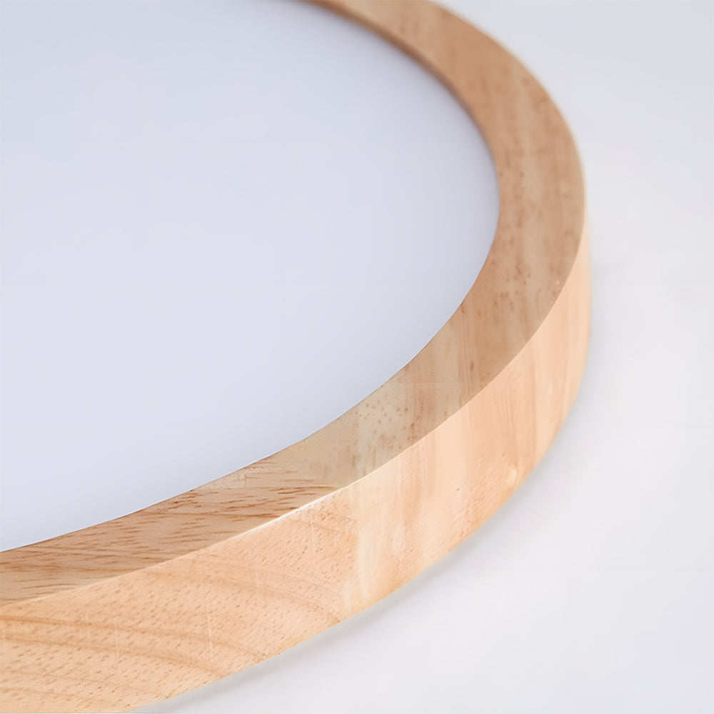 Modern Wood Flush LED Ceiling Lights Round Shape