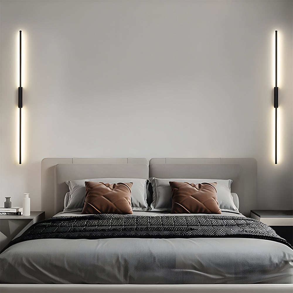 Black Long Strip LED Linear Wall Sconce for Living room Bedroom