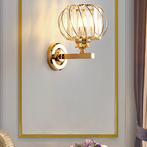 Stylish Contemporary Crystal Round Hallway Wall Lights