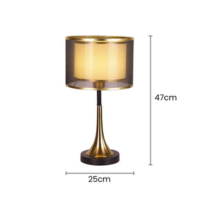 Modern Simple Fabric Gold Bedroom Mini Table Lamp