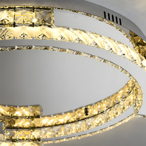 Luxury Stainless Steel Crystal Ceiling Lights LED Flush Mount Light