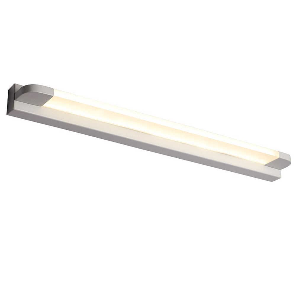 White Iron Simple Long LED Mirror Light