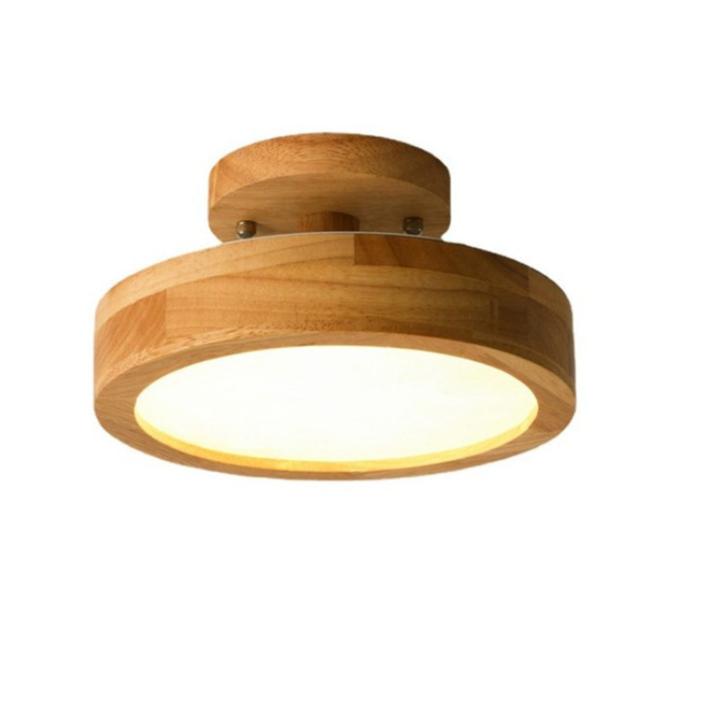 Retro Wood LED Ceiling Light For Living Room