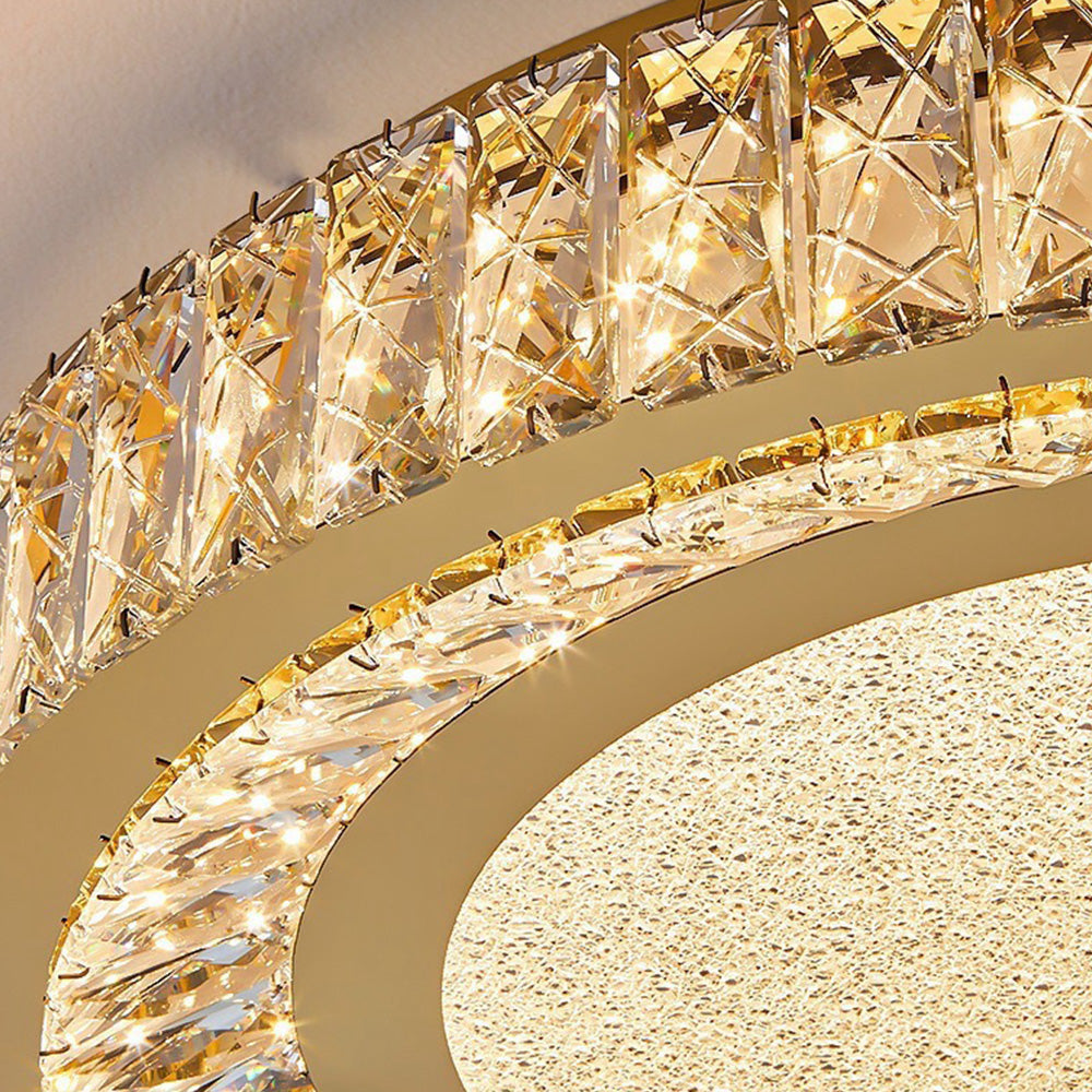 Luxury Crystal LED Ceiling Light Modern Round Chandelier for Living Room