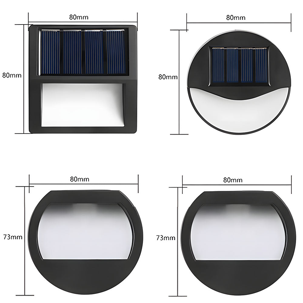 IP65 Waterproof LED Solar Outdoor Wall Lights for Step Fence Wall, Dusk-to-Dawn