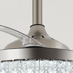 Crystal Simple Bedroom Ceiling Fan Lighting