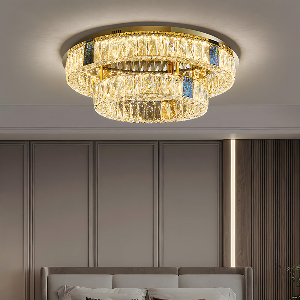 Modern Luxury K9 Crystal LED Flush Mount Ceiling Light