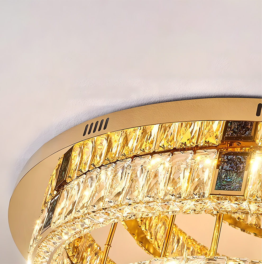 Modern Luxury K9 Crystal LED Flush Mount Ceiling Light