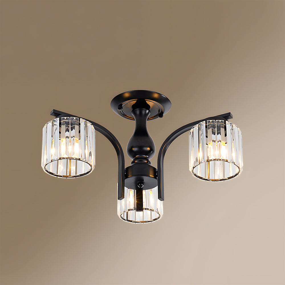 Art Deco Semi Flush Mount Black Ceiling Light