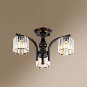 Art Deco Semi Flush Mount Black Ceiling Light