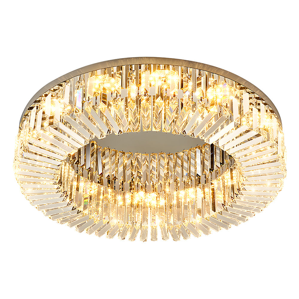 Modern Crystal Flush Mount Ceiling Light Ring Chandelier for Living Room
