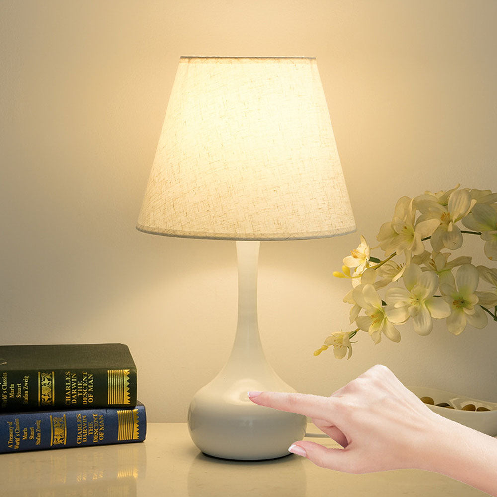 Modern Simple Fabric White Mini Table Lamp